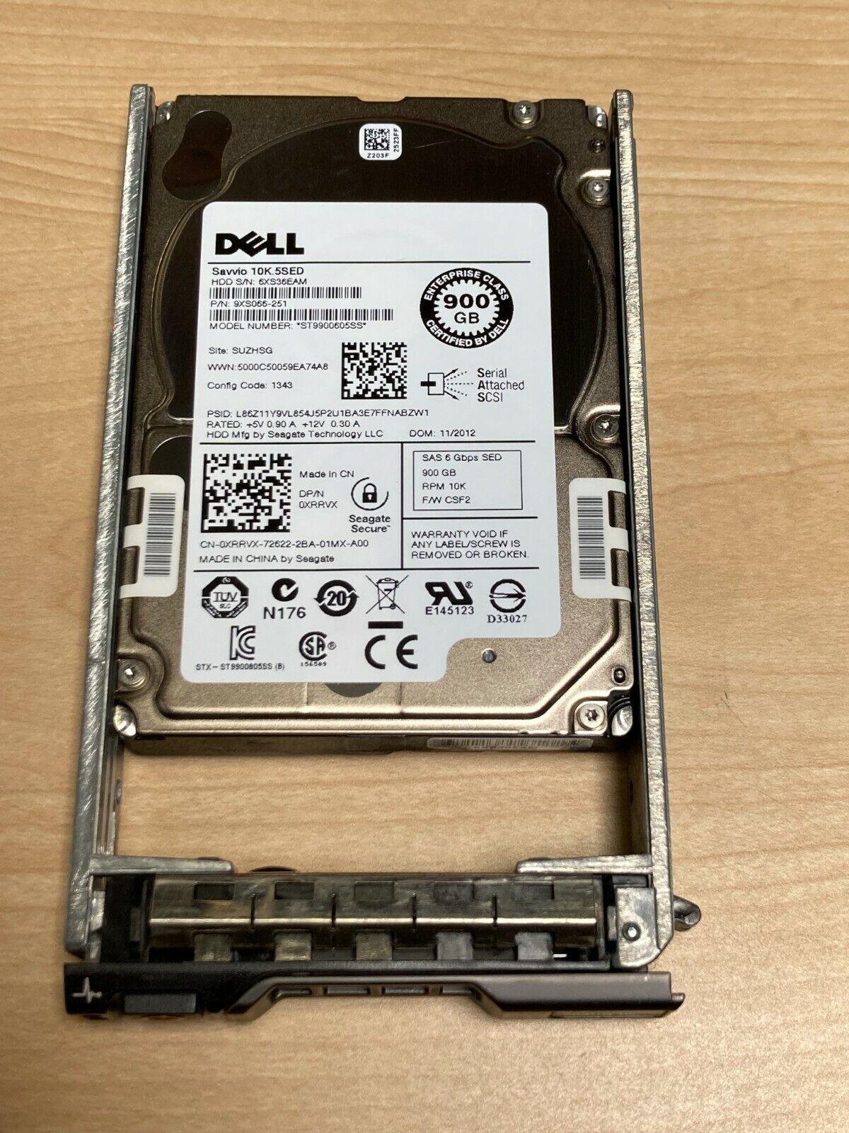 XRRVX 0XRRVX ST9900605SS DELL 900GB 10K 6G SFF 2.5" SAS HDD HARD DRIVE