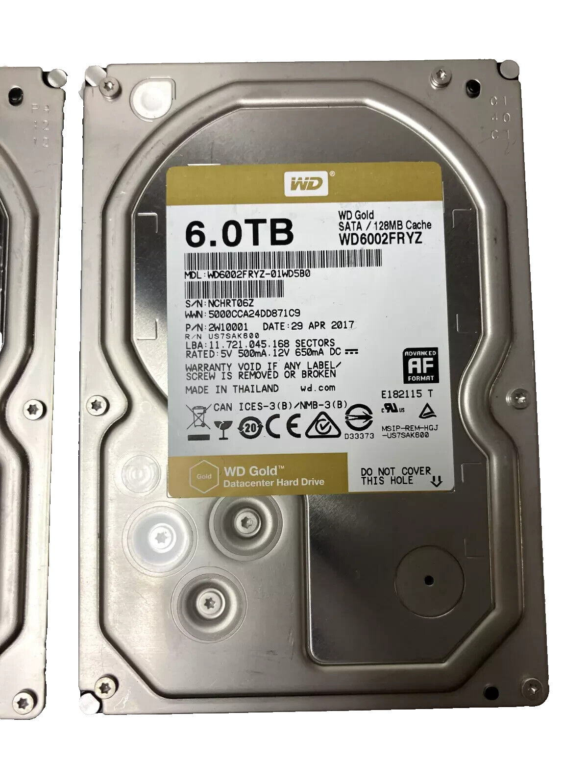 Western Digital Gold 6TB 7.2K 3.5" SATA WD6002FRYZ-01WD5B0 TESTED