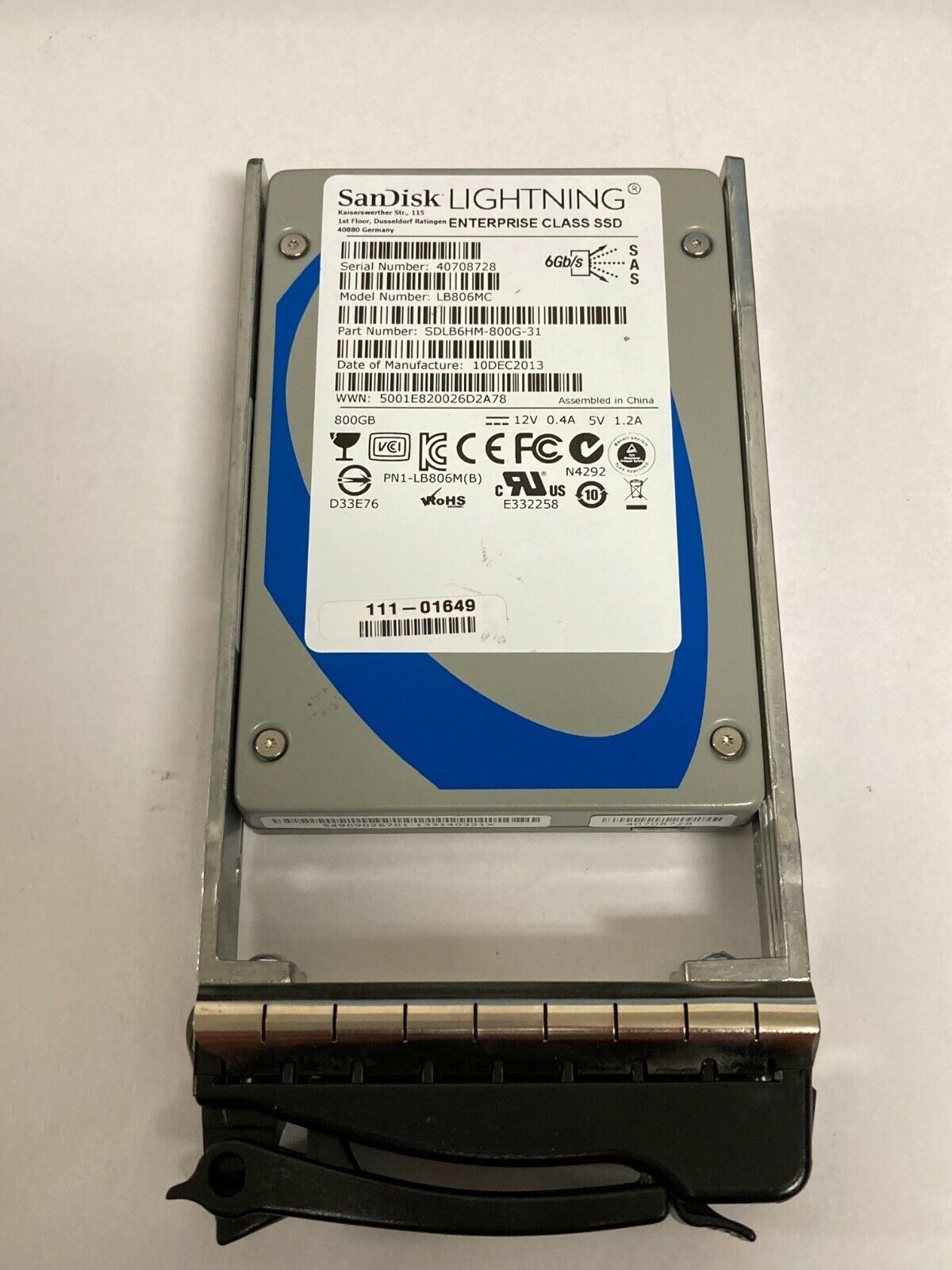 NetApp 800GB SAS SSD Solid State Hard Drive E-X4030A-R6 DE5600 LB806MC w/ box