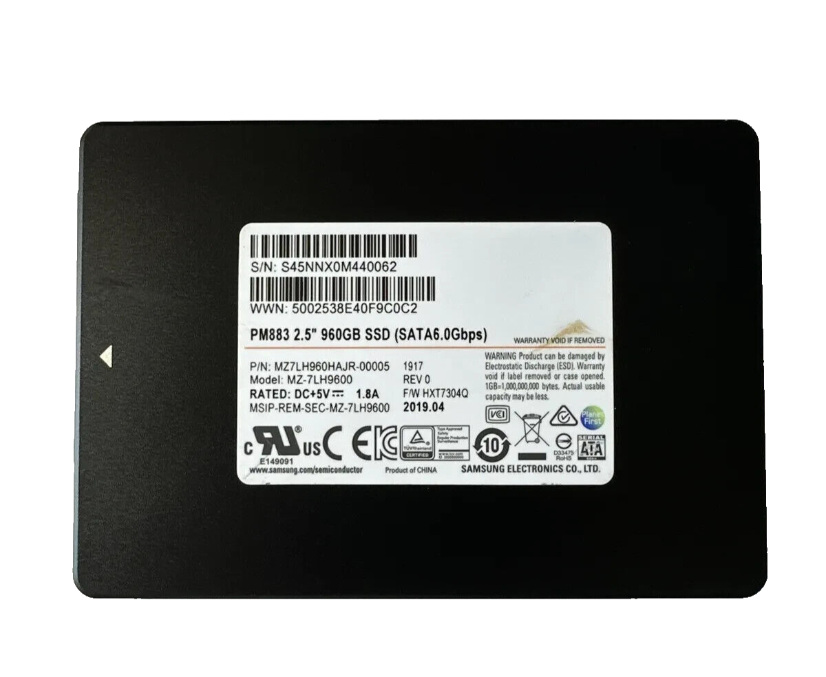 MZ7LH960HAJR SAMSUNG PM883 960GB 6G SATA 2.5" SFF SSD SOLID STATE MZ-7LH9600