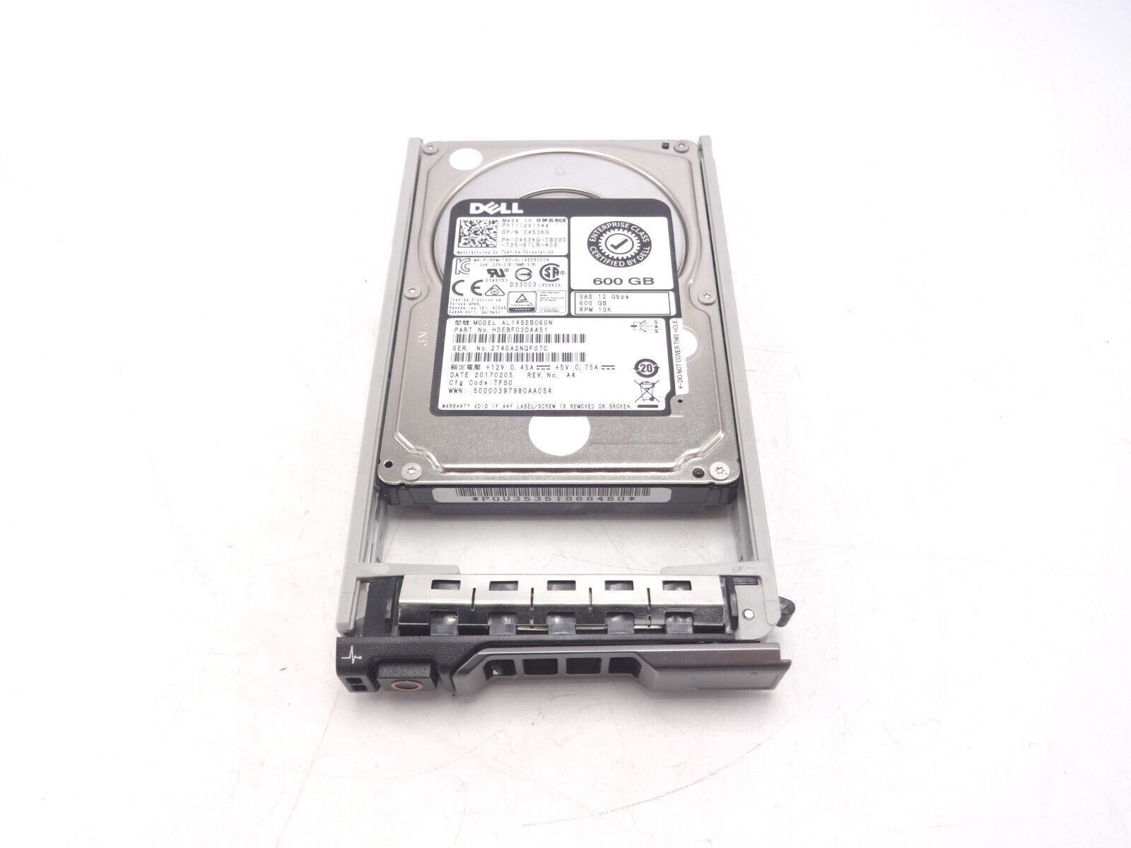 Dell 453KG 600GB 10K 12GBPS 2.5" Hard Drive w/ caddy SFF hard drive HDD