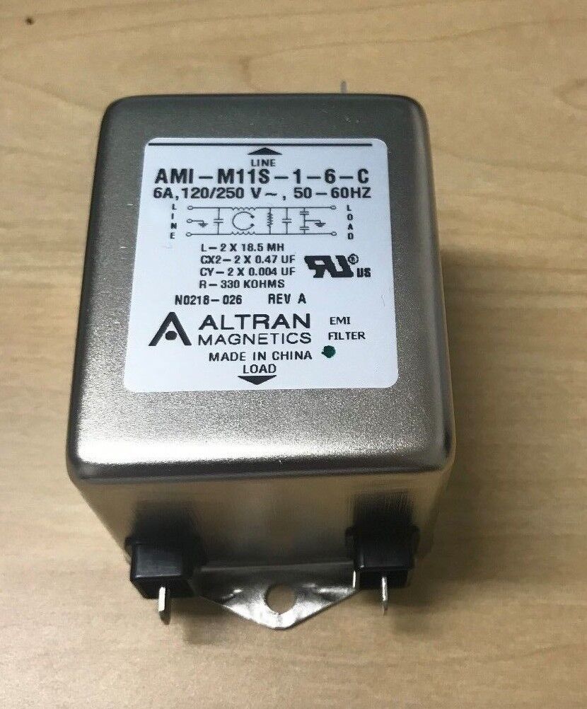 EMI NOISE FILTER  Power Line Filter RFI 50Hz/60Hz 6A 250VAC Quick Connect  NEW