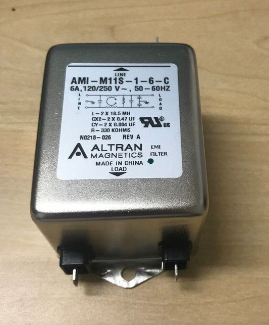 EMI NOISE FILTER  Power Line Filter RFI 50Hz/60Hz 6A 250VAC Quick Connect  NEW