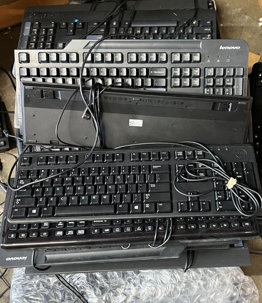 Lot of 10 - MIXED HP Dell Lenovo USB Keyboards All  Working Various Models