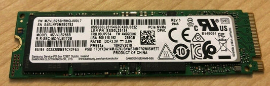 NEW Samsung PM981a 256GB 3D TLC PCIe NVMe SSD,m2 970 EVO 250GB M.2 2280 HDD d