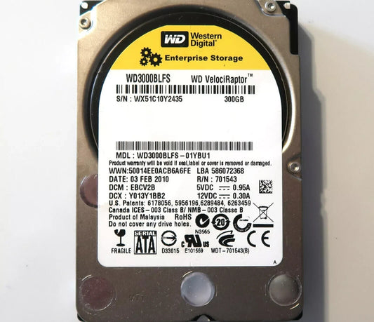WD WD3000BLFS-01YBU1 EBCV2B (WX51) Malaysia 300gb 2.5" Sata HDD 03FEB2010