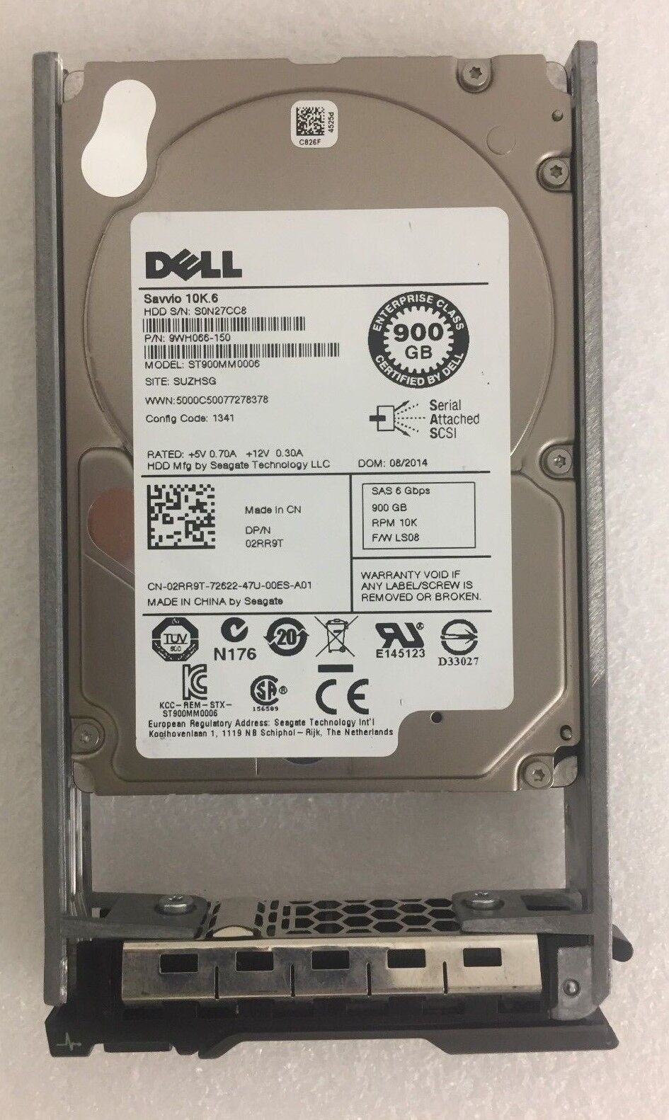 DELL 900GB 10K 2.5" SAS ST900MM0006, 9Wh066-150 T420 R810 R620 R720 2RR9T 02RR9T