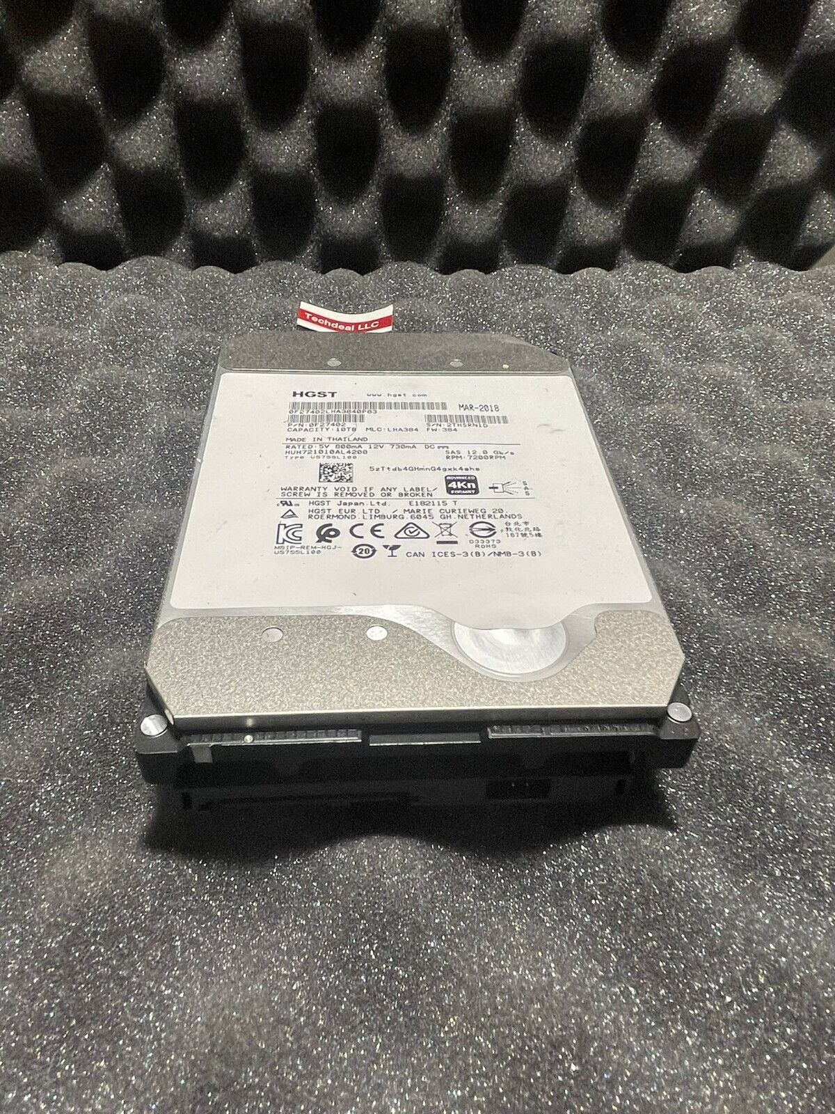 HGST 10TB 3.5" 7.2K SAS 12Gb/s Hard Drive HDD HUH721010AL4200 Server 0F27402 HDD
