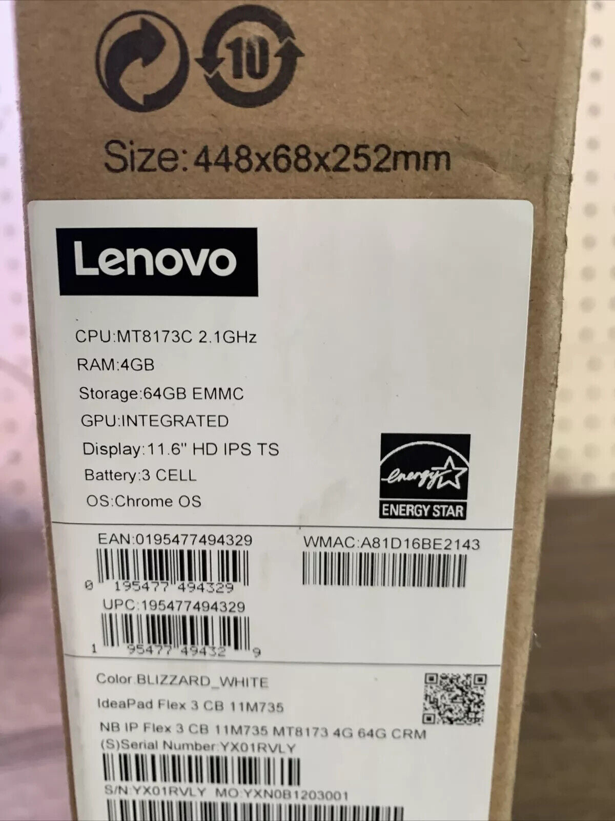 Lenovo Chromebook Flex 3 11" Laptop, 11.6-Inch HD IPS Display, MediaTek MT8173C