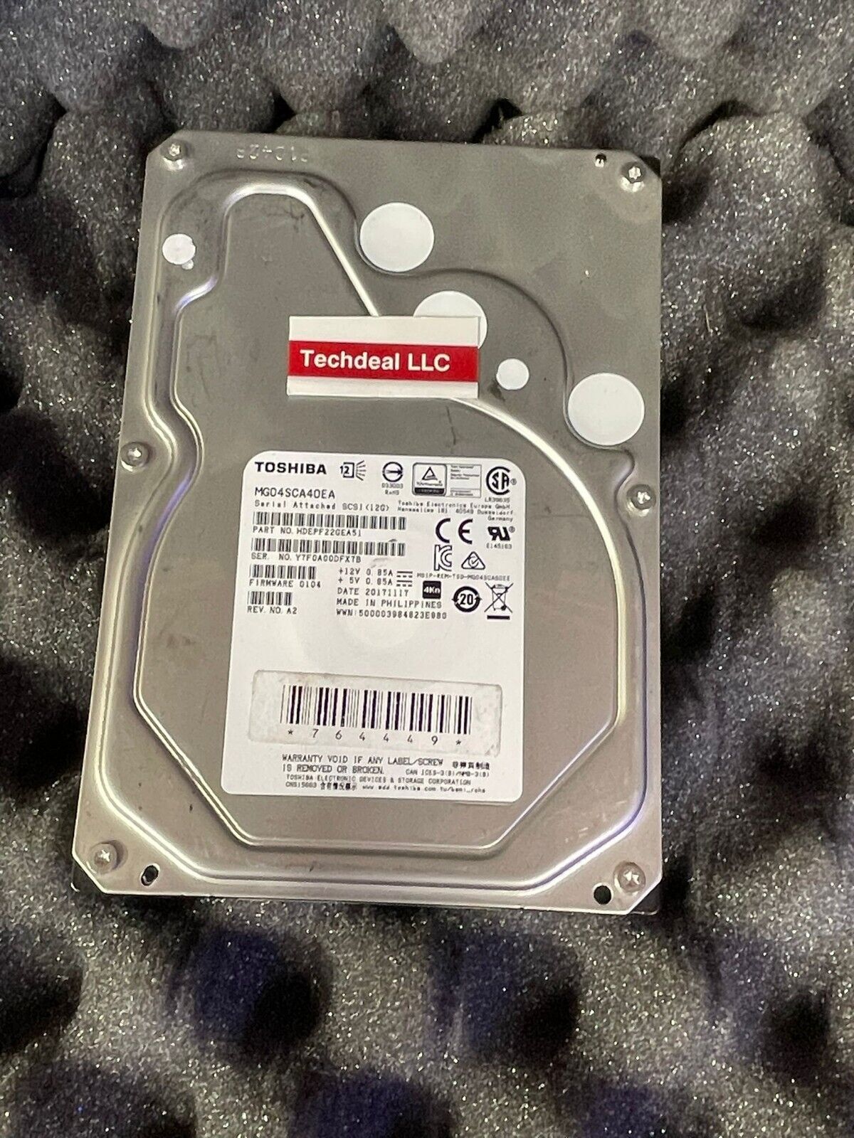 Toshiba 3.5" HARD DRIVE  MG04SCA40EA HDEPF22GDA51 4TB 7200rpm 128MB Desktop SAS