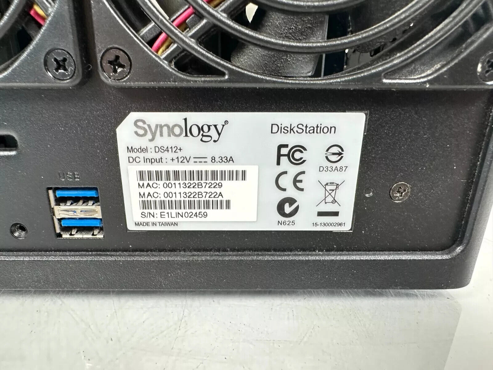Synology DS412+ DiskStation 4-Bay USB 3.0 NAS No HDD or PSU