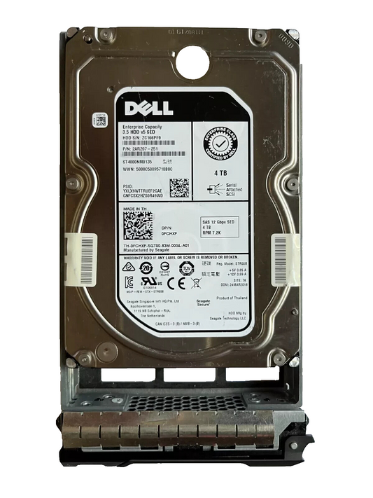 FCHXF DELL 4TB 7.2K SAS 3.5'' 12Gb/s SED HDD ST4000NM0135 0FCHXF 2AR207-251 T440