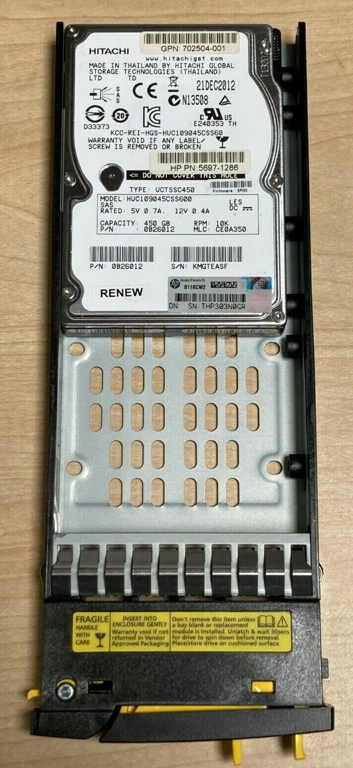 QR494A 5697-1286 HPE 450GB 10K 6G SFF 2.5" SAS HDD HARD DRIVE HP