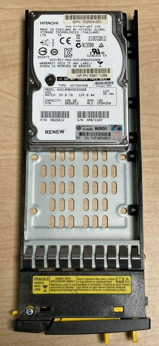 QR494A 5697-1286 HPE 450GB 10K 6G SFF 2.5" SAS HDD HARD DRIVE HP