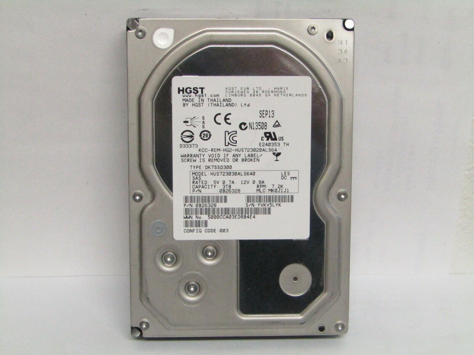 Hitachi 3TB HUS723030ALS640 3.5" 7200 RPM SAS 0B26328 Hard Drive Not for Desktop