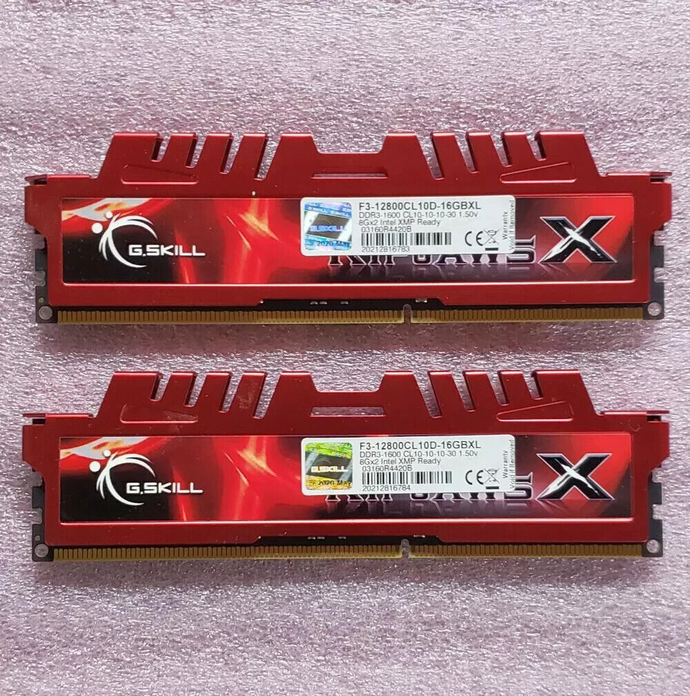 16GB (2x8GB) G.Skill Ripjaws X DDR3 1600 DIMMs F3-12800CL10D-16GBXL PC3-12800U