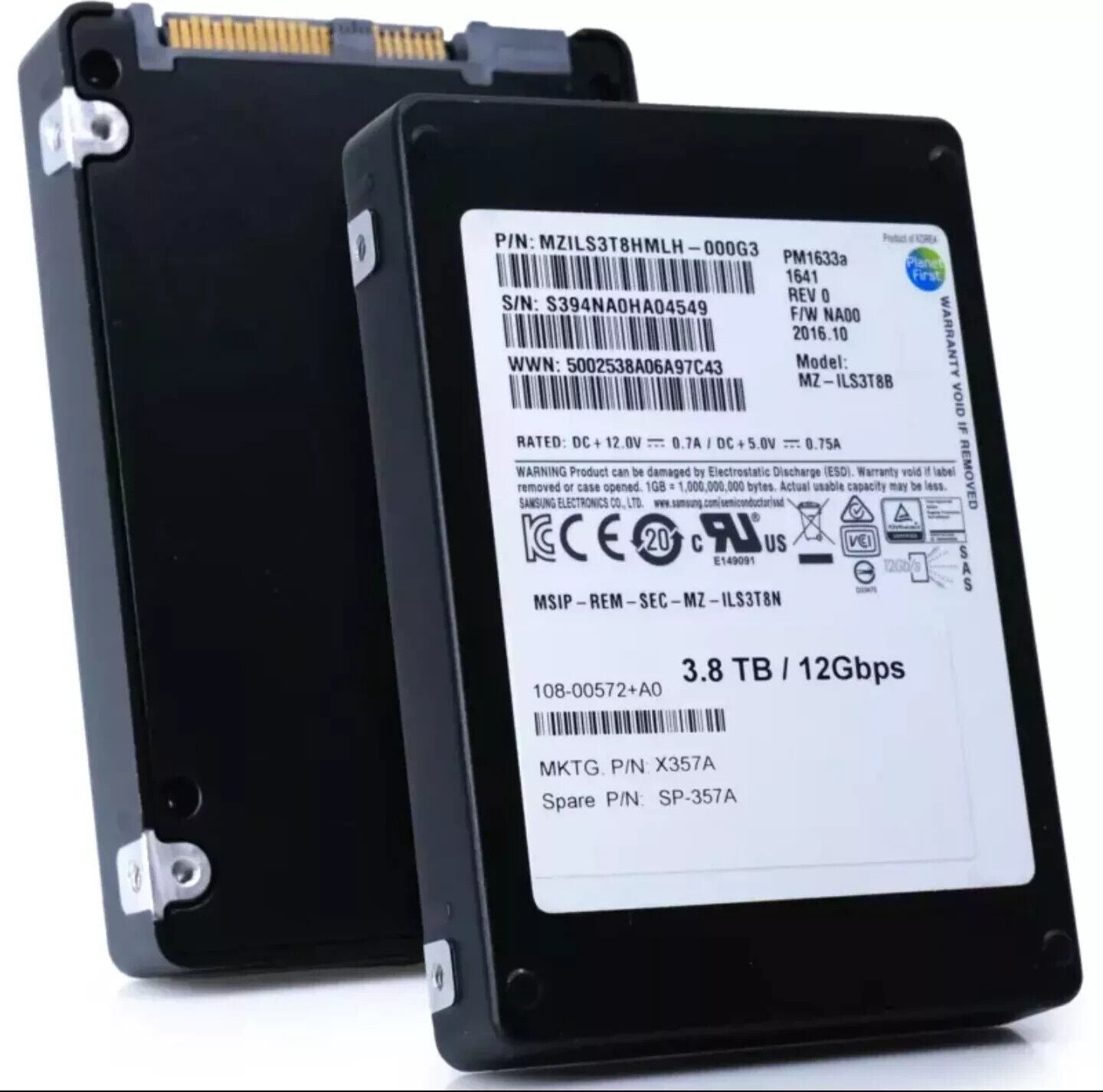 SAMSUNG PM1633 EMC 3.84TB SAS 12Gb/s 2.5'' ENT SSD MZ-ILS3T80
