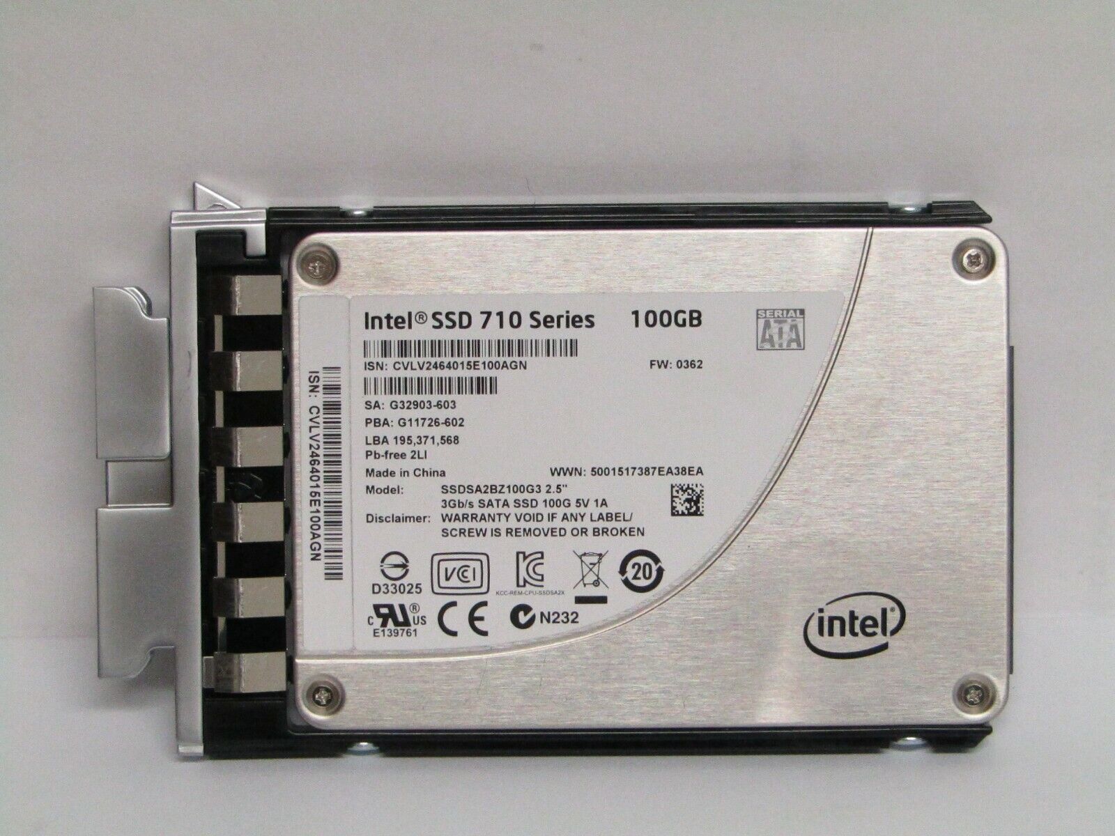 CISCO UCS-SSD100GI1F105 INTEL 100GB 2.5" 7mm SATA SSD 710 1YR WARRANTY