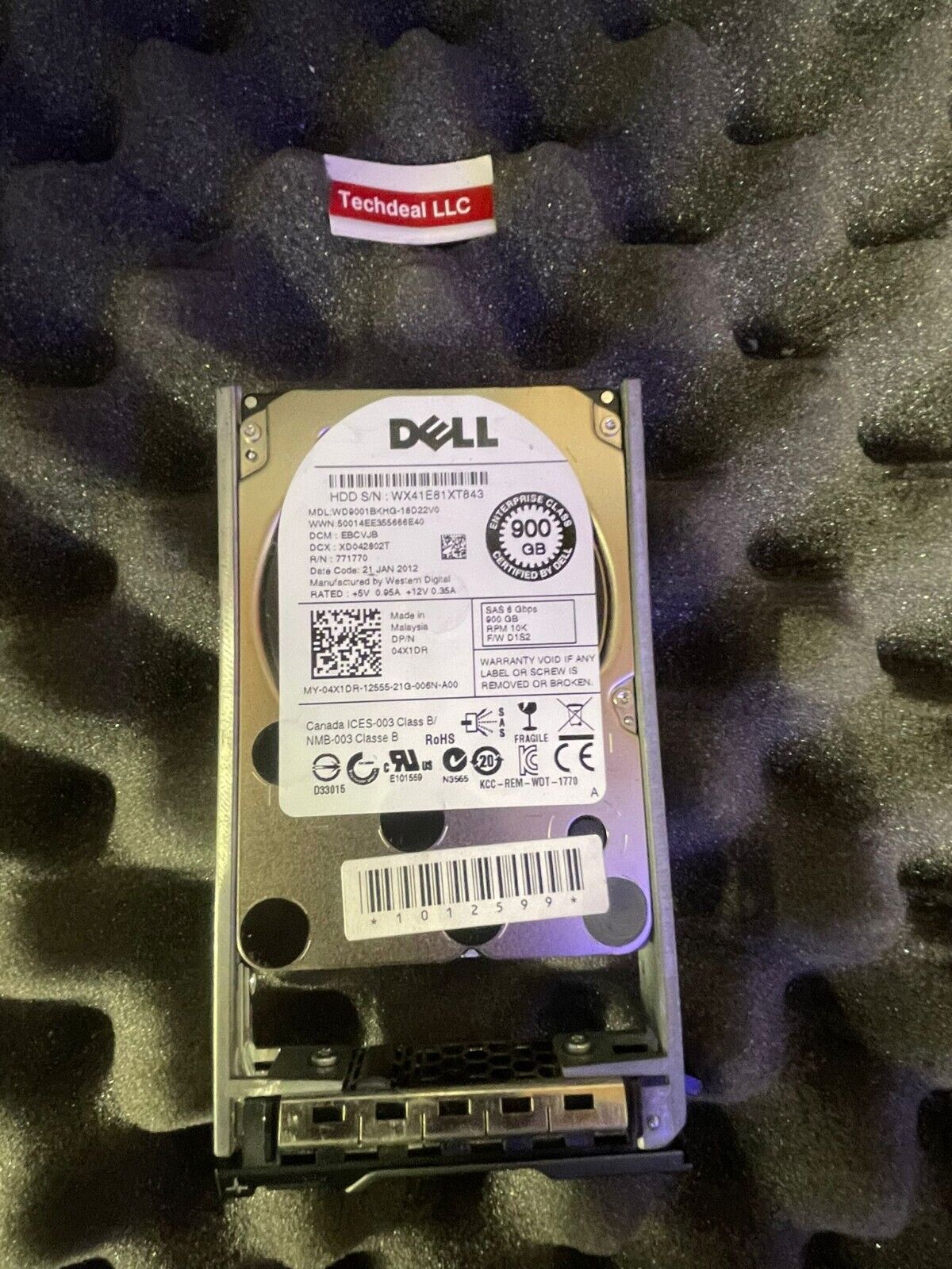 4X1DR DELL 900GB 10K SAS 2.5" HDD WD9001BKHG 6Gbps