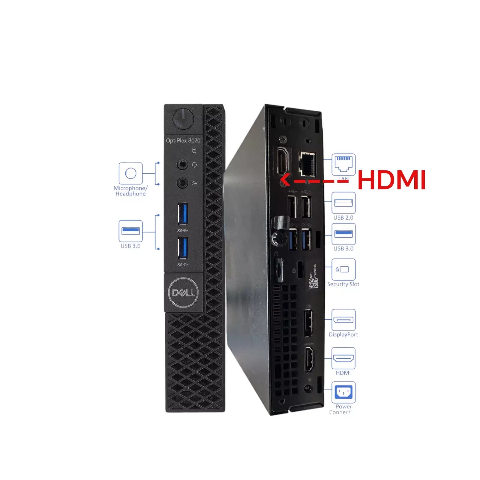 Dell OptiPlex 3070 Micro Intel i5-9500T 32GB RAM 1TB SSD Win 11 Pro Desktop