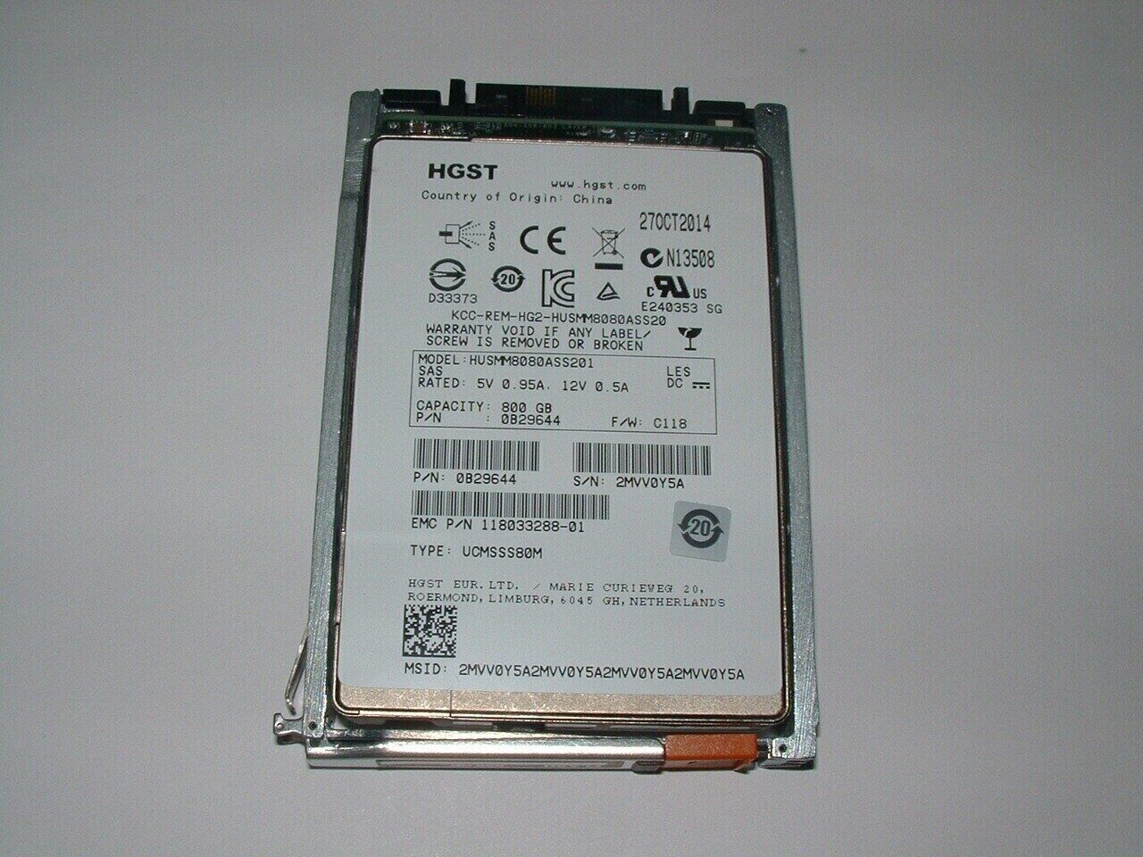 EMC HGST 800GB SAS 12Gbps 2.5 Internal SSD HUSMM8080ASS201 118033288 005050674