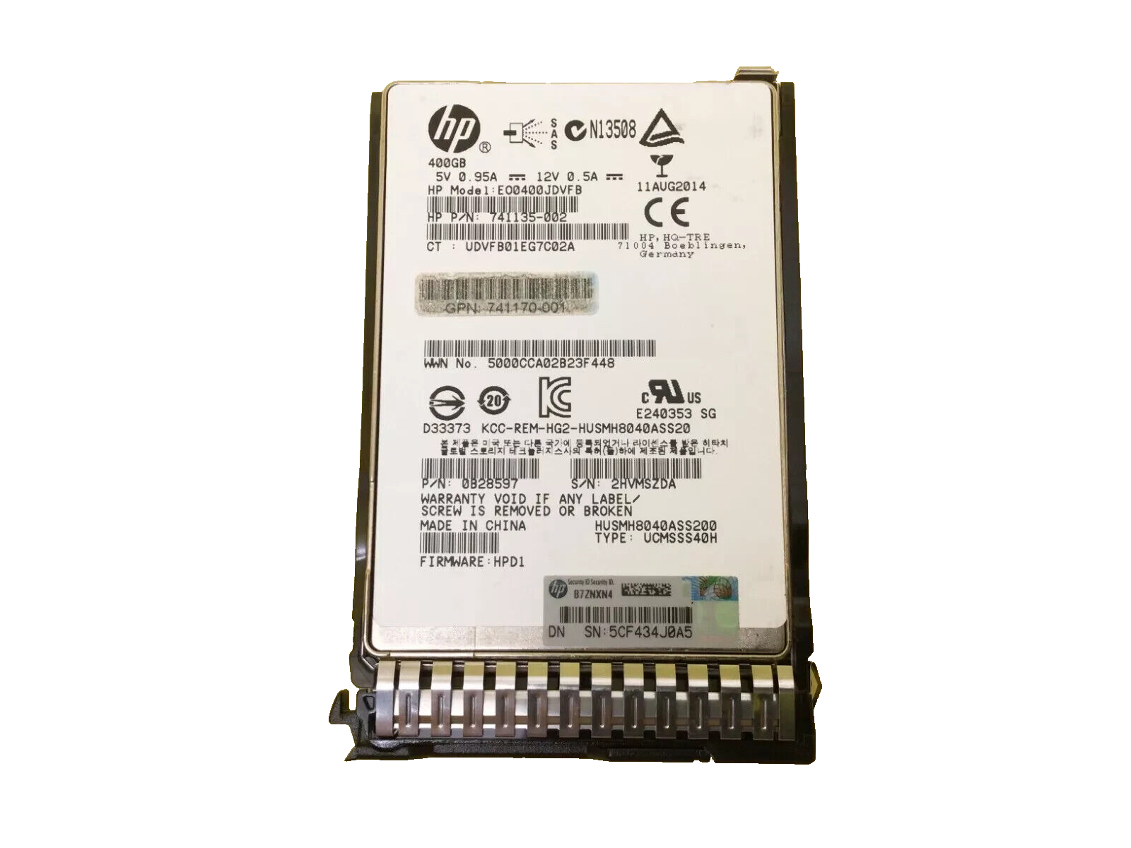 741155-B21 HP 400GB 12G SAS HIGH ENDURANCE SFF 2.5-IN SC SSD w/Blank Tray