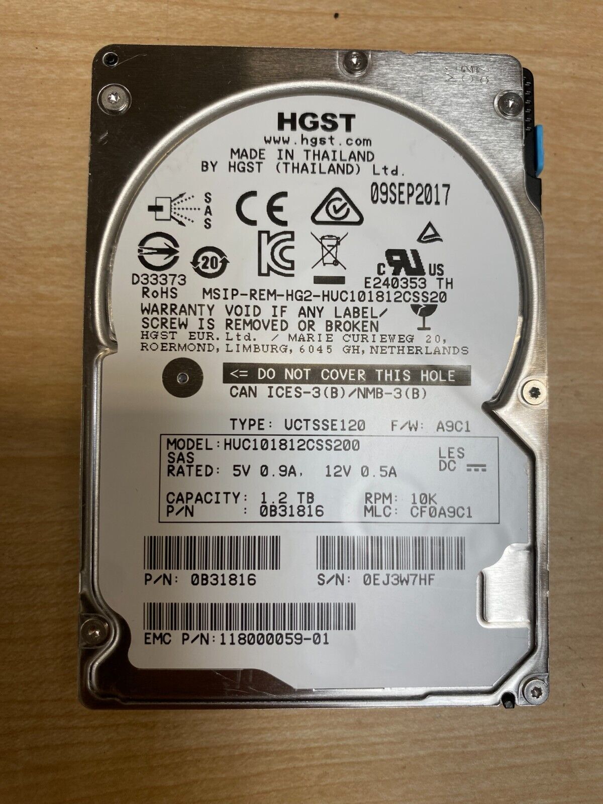 H.G.S.T 1.2TB 1200GB 10K SAS 2.5 12Gb/s Server Hard Drive HUC101812CS4200 HDD