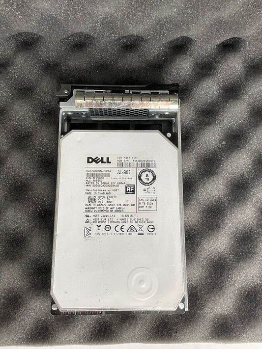 Dell 8TB SAS 12Gbps 512e 7.2K 3.5" LFF Hard Drive 043V7V HUH728080AL5204 w/Caddy