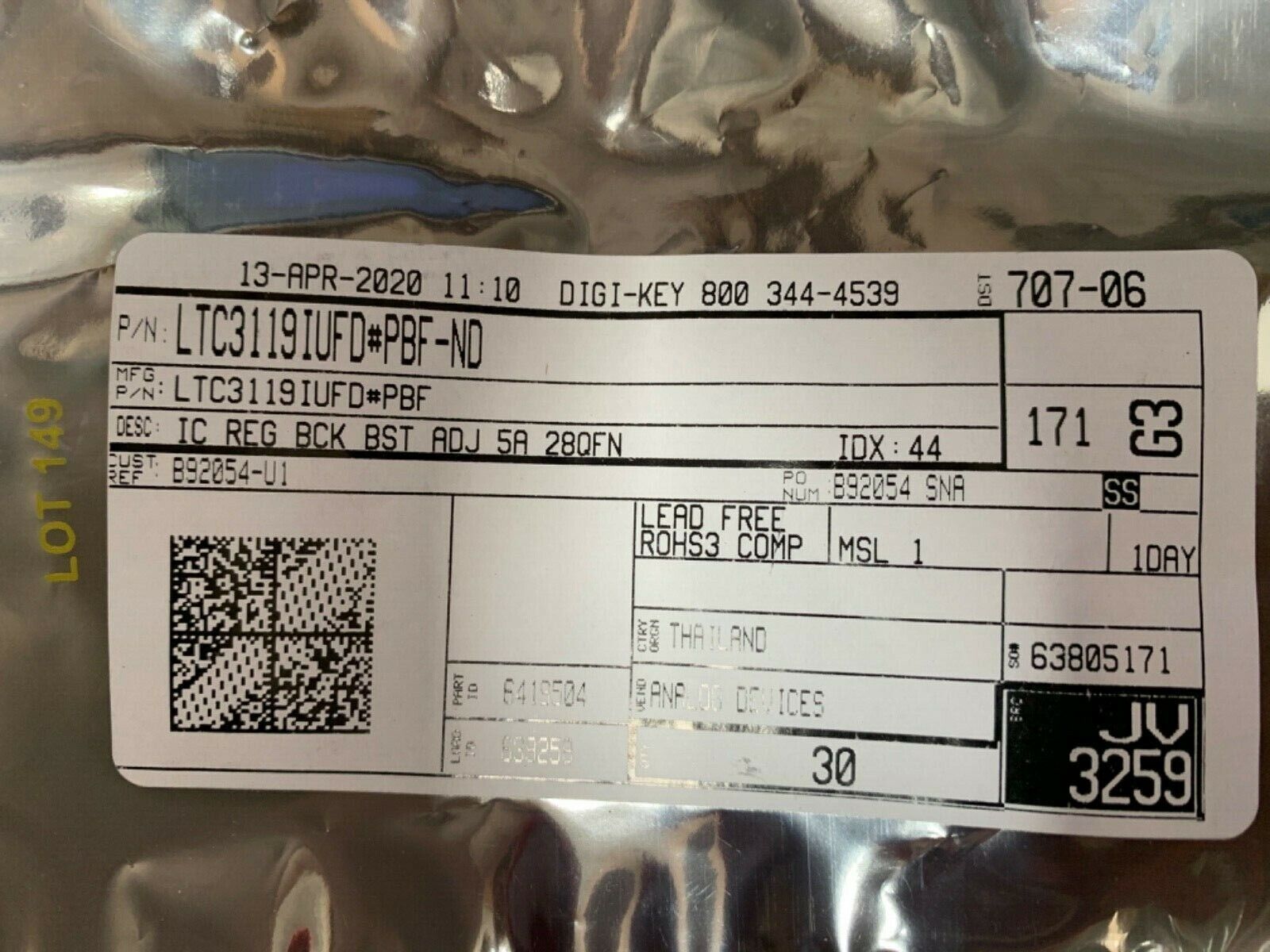 LTC3119IUFD#PBF  LINEAR Step Down Regulator for DDR Power ... [1pcs]