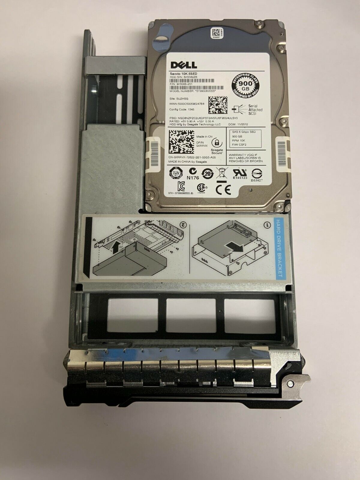 XRRVX DELL 900GB 10K SAS 3.5" 6Gb/s HDD SED ST9900605SS Seagate W/ TRAY