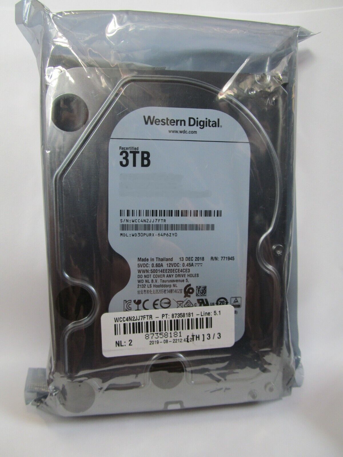 Western Digital WD30PURX 3TB 5400 RPM 64MB SATA 6.0Gb/s 3.5" HD