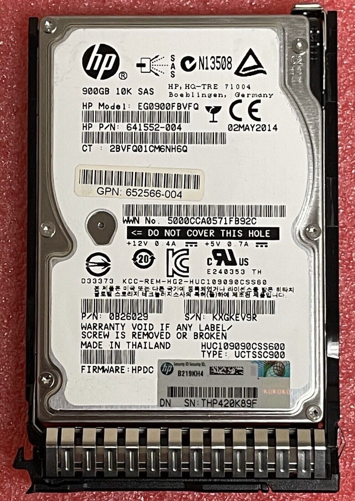 HP 900GB 10K 6G SFF SAS SC HDD HARD DRIVE 641552-004 652566-004 EH900FBVFQ