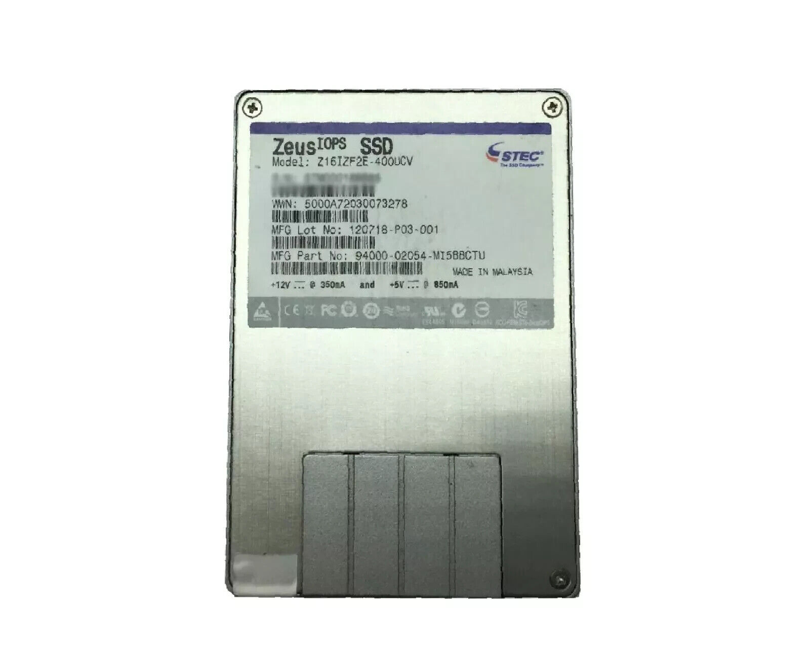 400GB SAS SSD Z16IZF2E-400UCV STEC 2.5in Server SSD Drive 6Gbps Zeus IOPS SSD