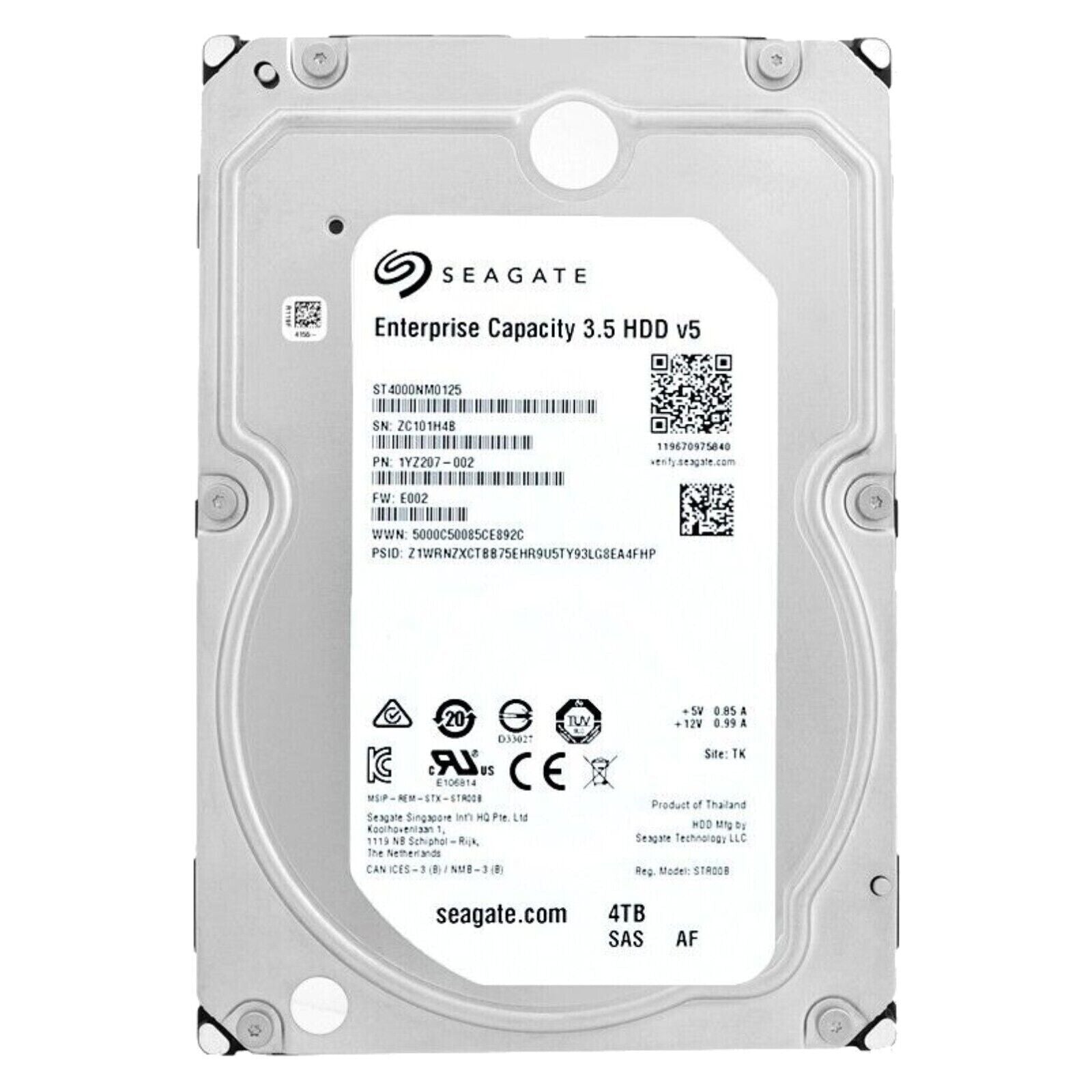 SEAGATE EXOS 4TB 7.2K 12Gb/s 3.5" 128MB Cach SAS  ST4000NM0125 HDD hard drive