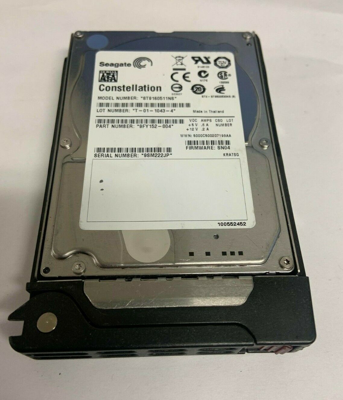 Seagate Constellation ST9160511NS 160GB 7200RPM 2.5 SATA Hard Drive