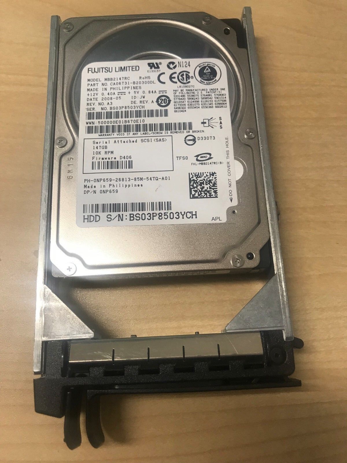 dell NP659 146gb 10000 rpm sas 2.5" hard drive MBB2147RC CA06731-B20300DL