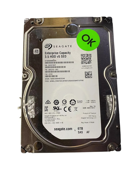 Seagate Enterprise Capacity 3.5 v5 SED 6TB SAS HDD Hard Drives ST6000NM0285