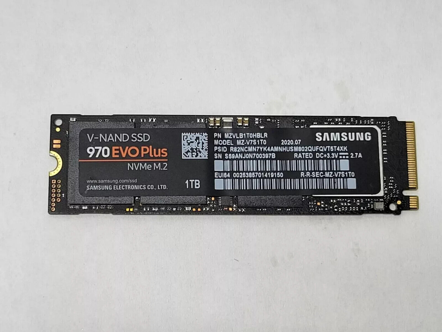 Samsung 970 EVO Plus 1TB NVMe M.2 SSD MZ-V7S1T0 MZVLB1T0HBLR