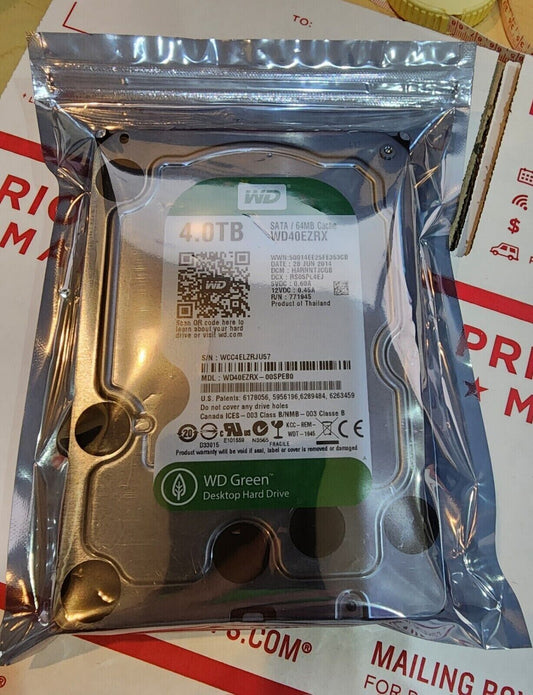 Western Digital Green 4TB 5400RPM SATA 6Gbps 64MB Cache 3.5" HD (WD40EZRX) 