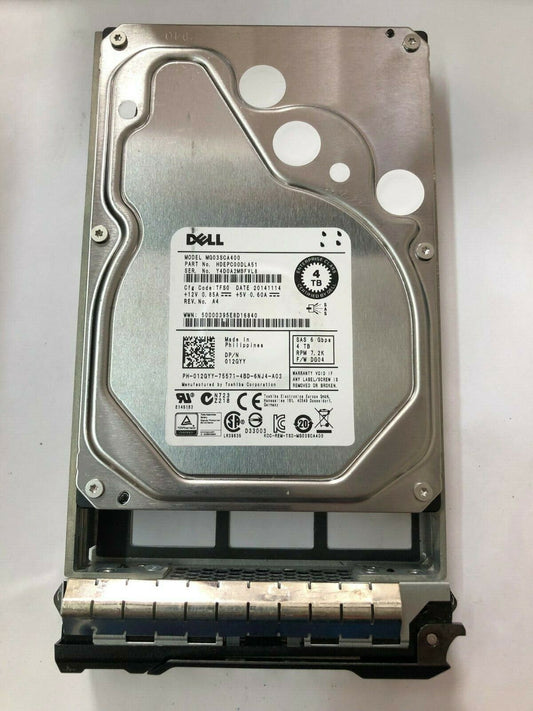 Dell 12GYY 4TB 7200RPM 3.5" SAS Hard Drive R710 R410 R720 MD1200 MG03SCA400 HDD