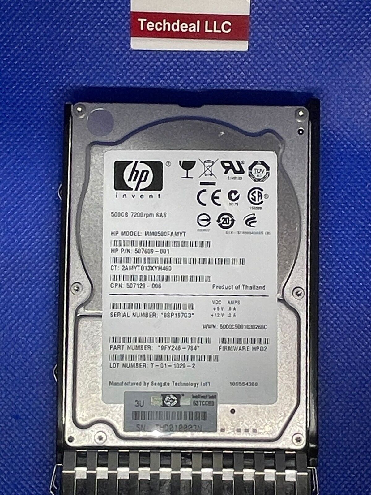 HP MM0500FBFVQ 605832-001 500GB 7200RPM SAS 2.5''HDD With Caddy