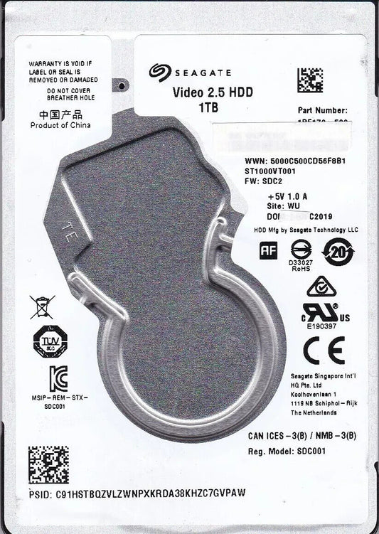 NEW 1TB Seagate VIDEO HDD  5.4K 6Gbps 128MB Cache  2.5" SATA ST1000VT001