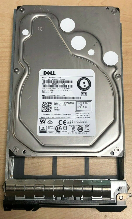 4N6CY Dell 4TB SATA 3.5" 6Gbps 7.2K RPM HDD MG04ACA400N 04N6CY hard drive HDD