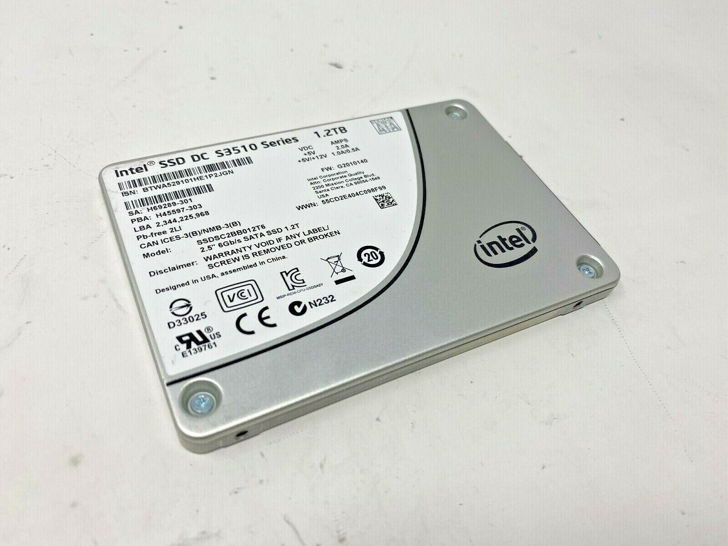 INTEL DC S3510 Series 1.2TB SATA 2.5'' 6Gb/s, MLC, 16nm, SSD SSDSC2BB012T6