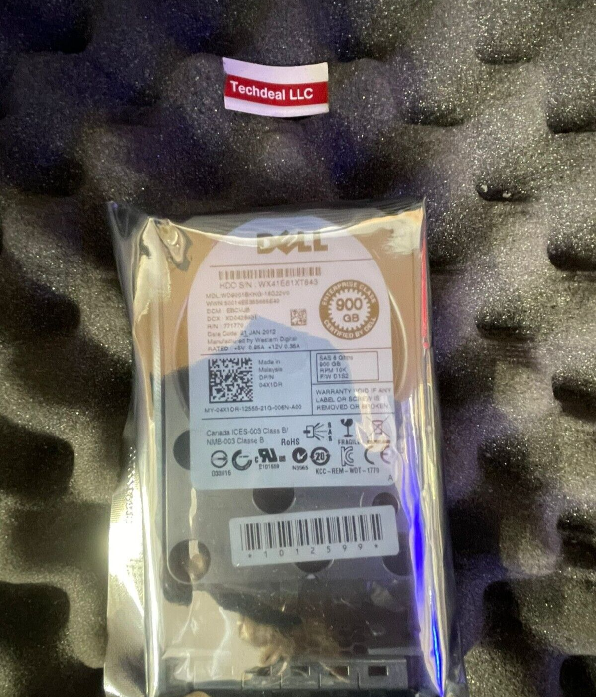 4X1DR DELL 900GB 10K SAS 2.5" HDD WD9001BKHG 6Gbps