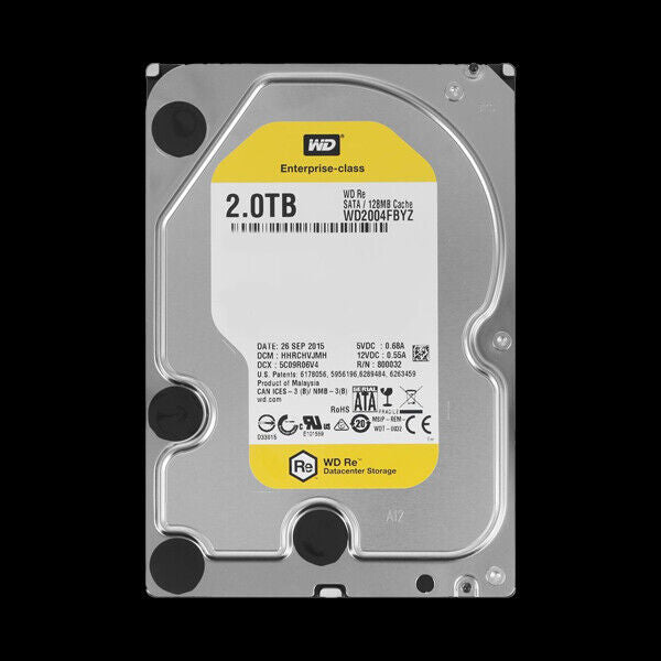 Western Digital 3.5" 2TB 7200RPM 128M 6Gbps SAS Server HDD Hard Drive WD2004FBYZ