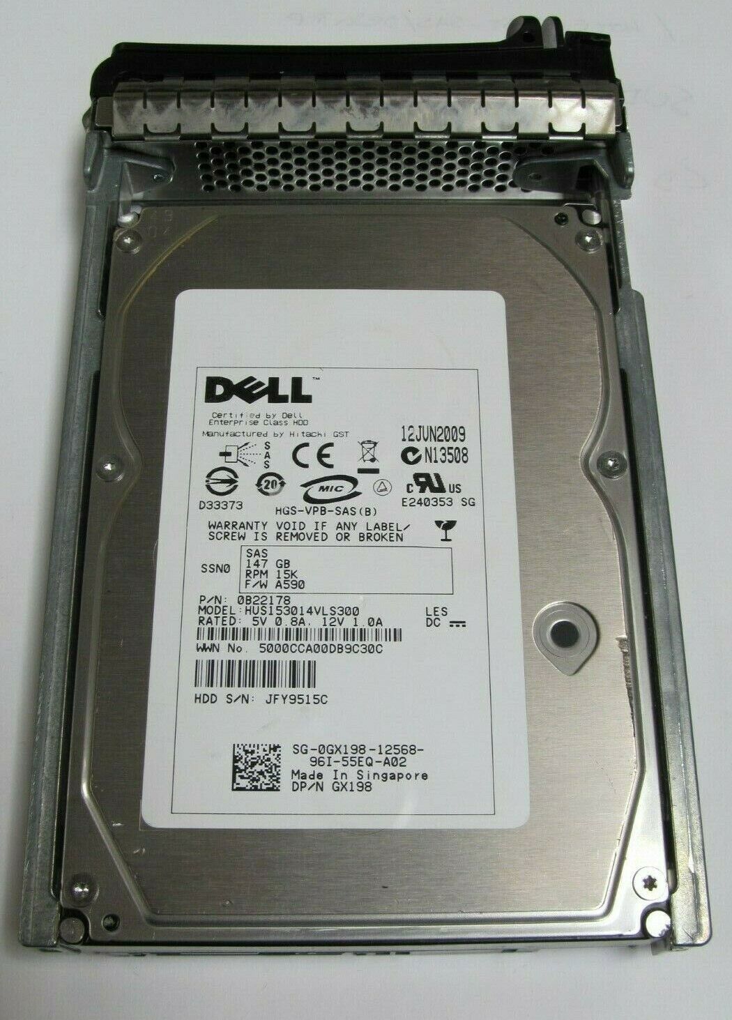 lot of 10 DELL 0GX198 GX198 147GB 15K RPM SAS HARD DRIVE Tray server  PowerEdge