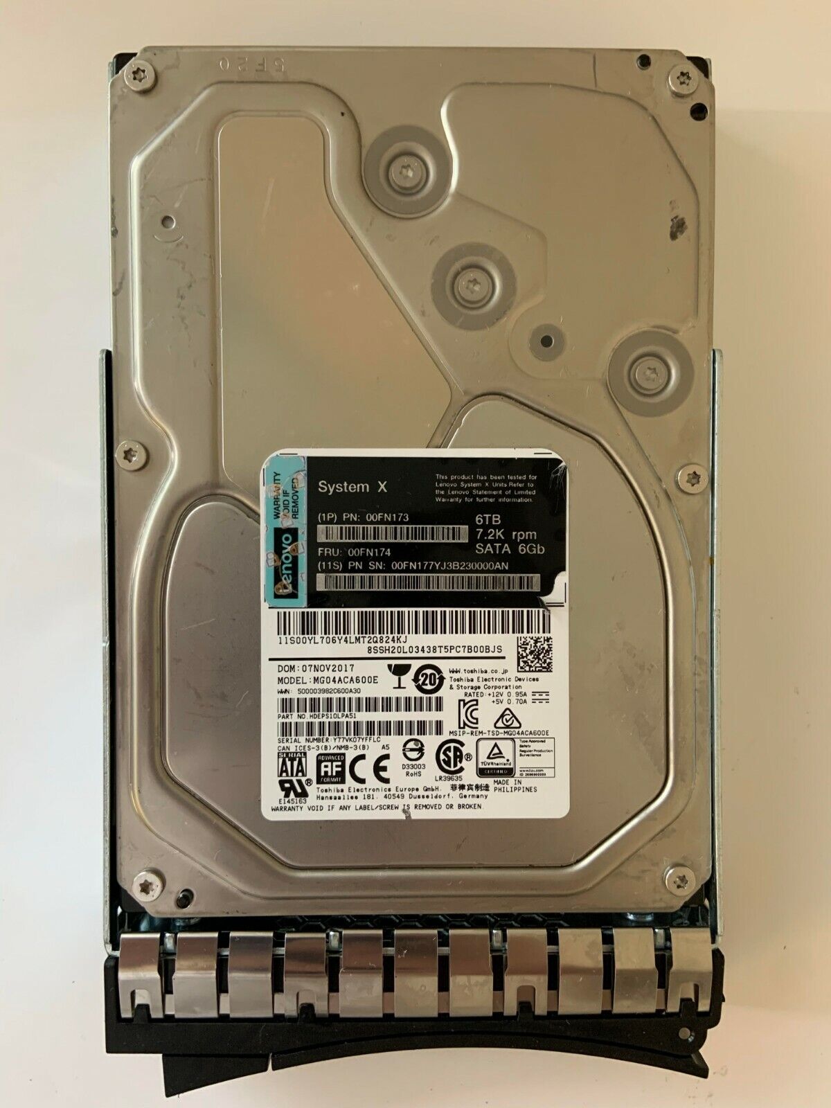 Lenovo Enterprise 6TB 7.2K SATA 6Gb/s 3.5" HDD with Tray 00FN173