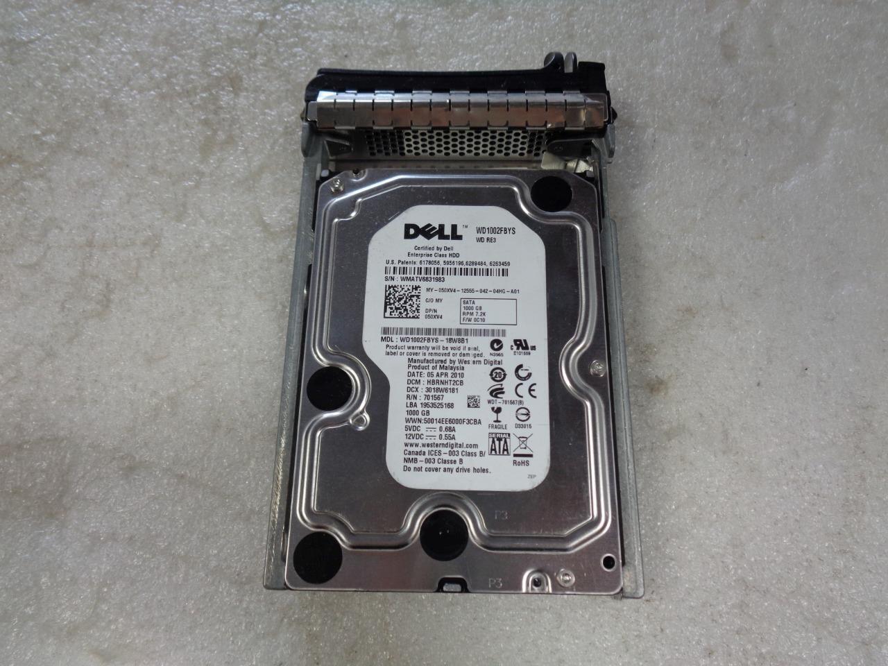 Dell 050XV4 50XV4 1TB 7.2K RPM 6Gb/s 3.5" SATA Hard Drive WD1002FBYS-18W8B1