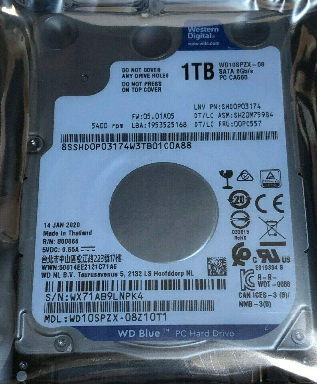 1TB WD Blue 2.5" 5400rpm SATA Laptop Hard Drive, HP DELL LENOVO XBOX PS3 4